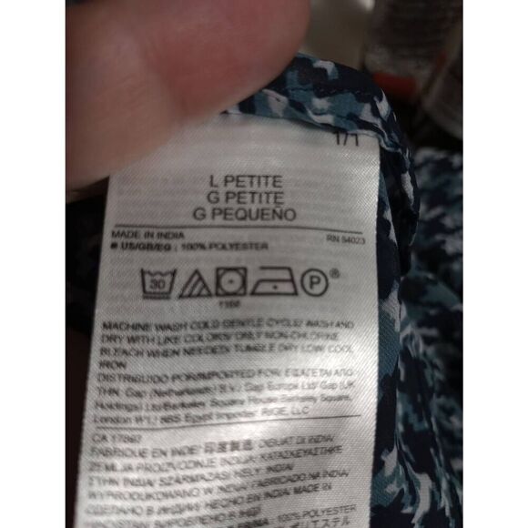 Banana Republic Shirt Ladies Large Petite Semi‎ Sheer Button Front - Picture 7 of 8